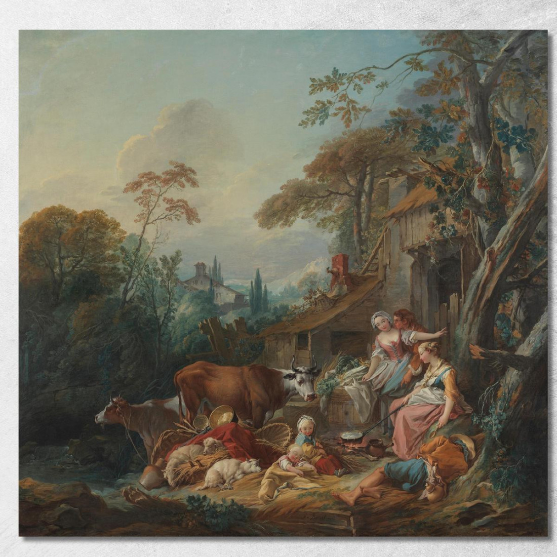 Idillio Rurale François Boucher fbc49 quadro stampato su tela Idillio Rurale François Boucher fbc49 quadro stampato su tela