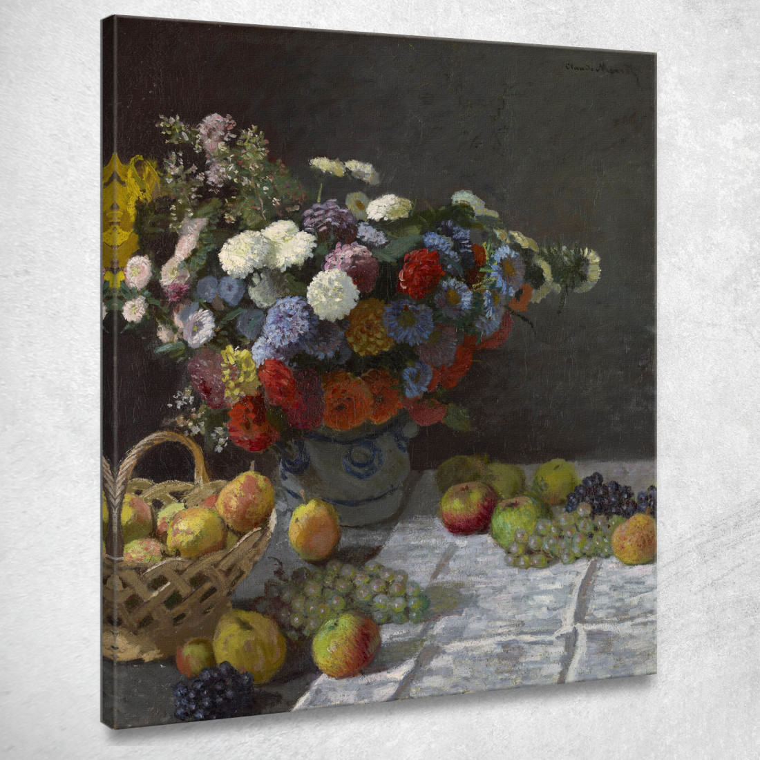 Natura Morta Con Fiori E Frutta 1870 Claude Monet mnt156 quadro stampato su tela Natura Morta Con Fiori E Frutta 1870 Claude Monet mnt156 quadro stampato su tela