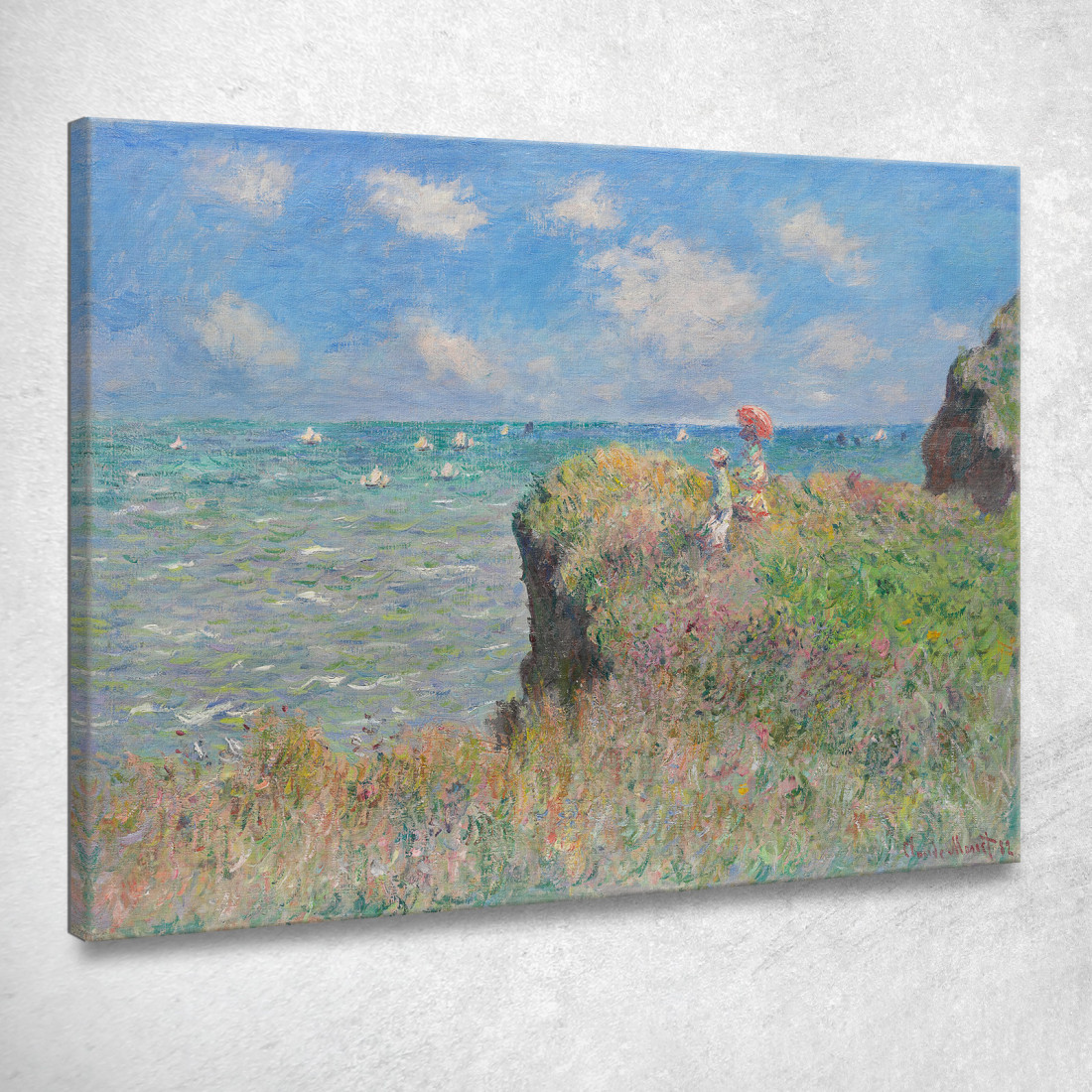 Passeggiata Sulla Scogliera A Pourville Claude Monet mnt157 quadro stampato su tela Passeggiata Sulla Scogliera A Pourville Claude Monet mnt157 quadro stampato su tela
