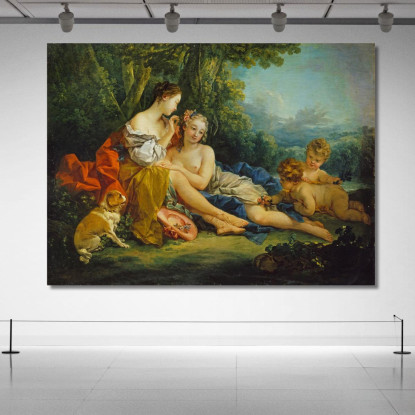 Trucco Pastorale François Boucher fbc62 quadro stampato su tela