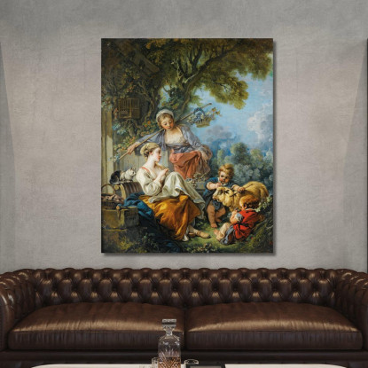 Scena Pastorale François Boucher fbc64 quadro stampato su tela