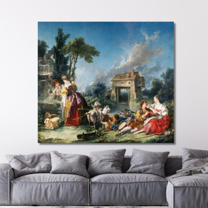 La Fontana Dell'Amore François Boucher fbc92 quadro stampato su tela