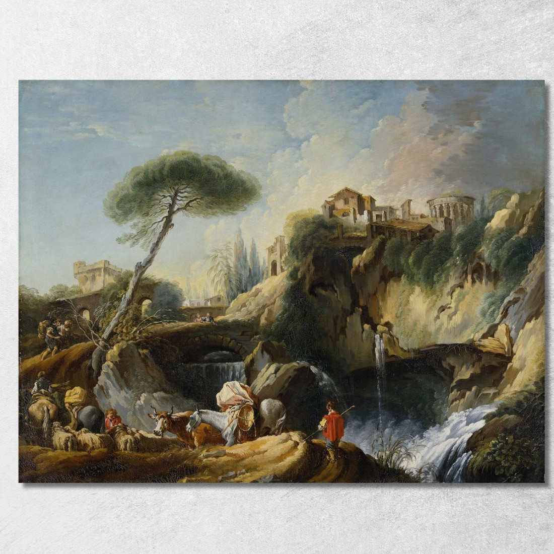 Veduta Di Tivoli Con Il Tempio Di Vesta François Boucher fbc111 quadro stampato su tela Veduta Di Tivoli Con Il Tempio Di Vesta François Boucher fbc111 quadro stampato su tela