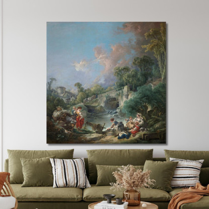 Lavandaie François Boucher fbc114 quadro stampato su tela