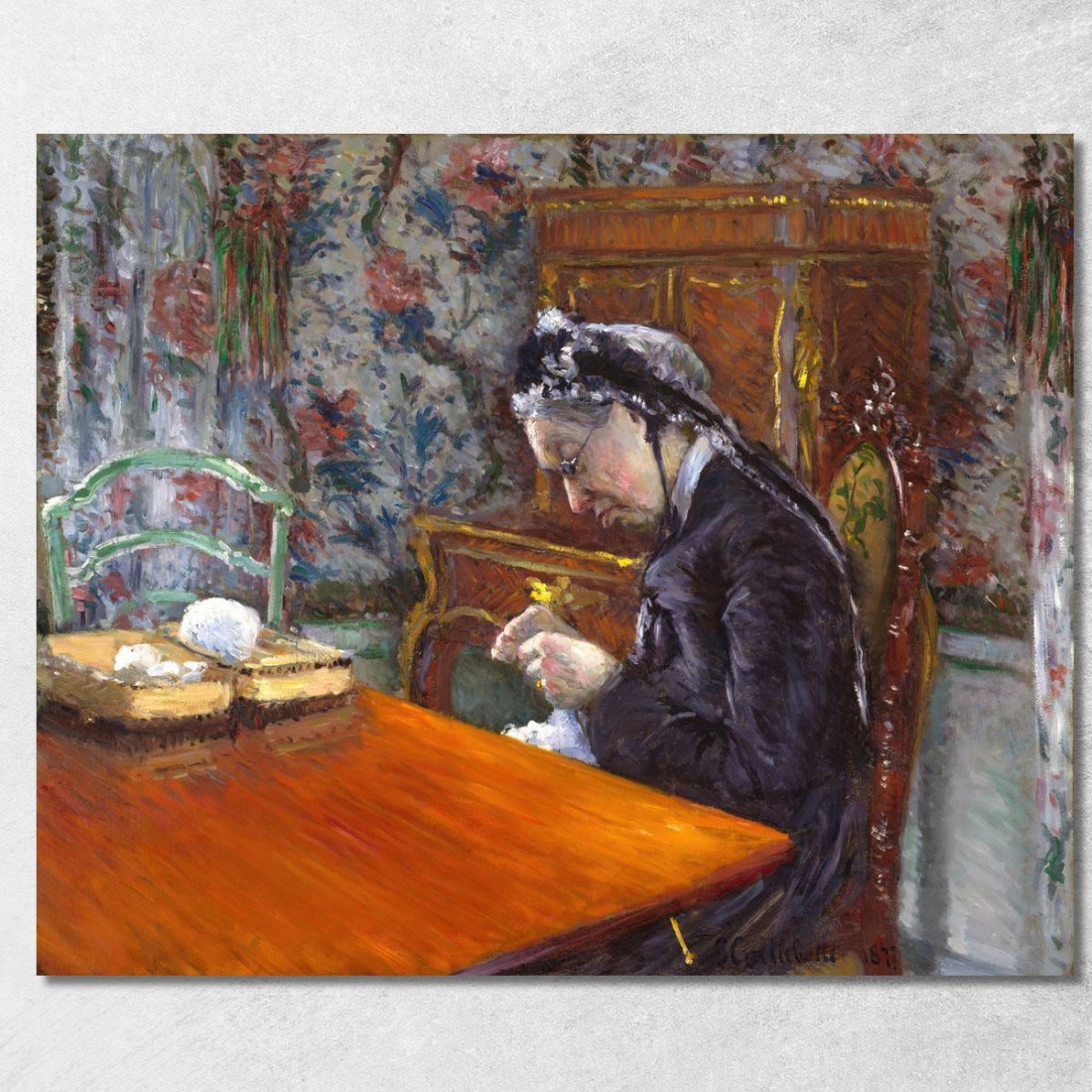 Mademoiselle Boissière Maglia Gustave Caillebotte gcl17 quadro stampato su tela Mademoiselle Boissière Maglia Gustave Caillebotte gcl17 quadro stampato su tela