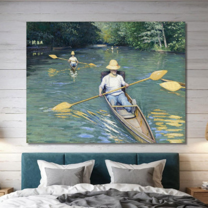Skiff Gustave Caillebotte gcl27 quadro stampato su tela