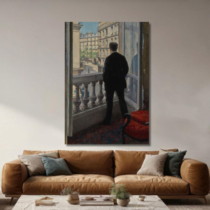 Giovane Alla Sua Finestra Gustave Caillebotte gcl38 quadro stampato su tela