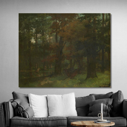 Nella Foresta Gustave Courbet cg1 quadro stampato su tela