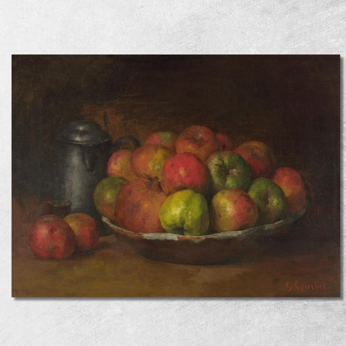 Natura Morta Con Mele E Melograno Gustave Courbet cg3 quadro stampato su tela Natura Morta Con Mele E Melograno Gustave Courbet cg3 quadro stampato su tela