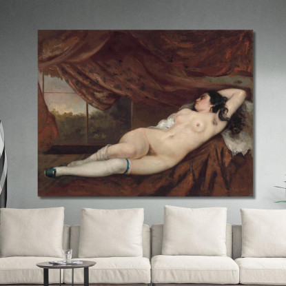 Dormire Donna Nuda Gustave Courbet cg16 quadro stampato su tela