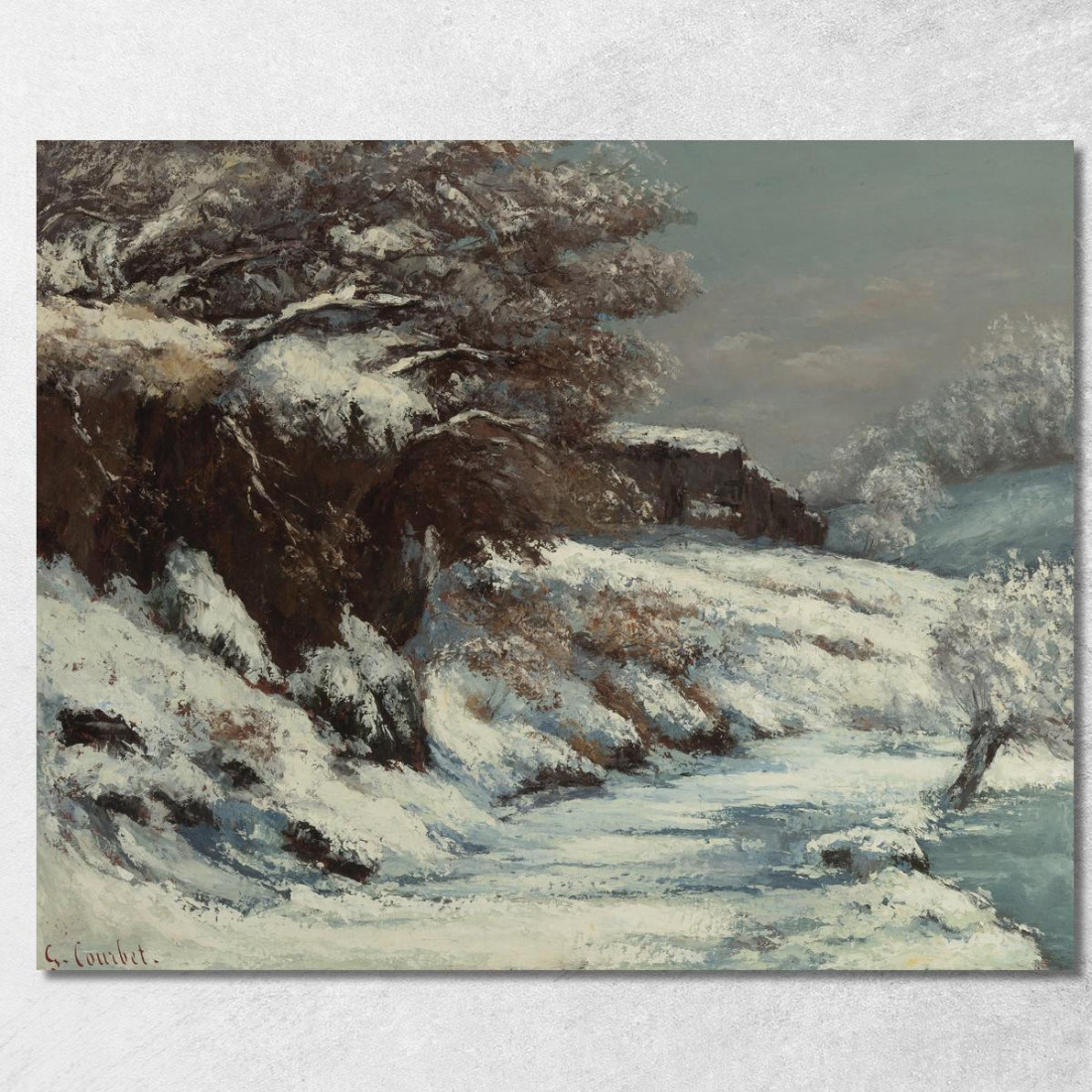 Effetto Neve Gustave Courbet cg21 quadro stampato su tela Effetto Neve Gustave Courbet cg21 quadro stampato su tela