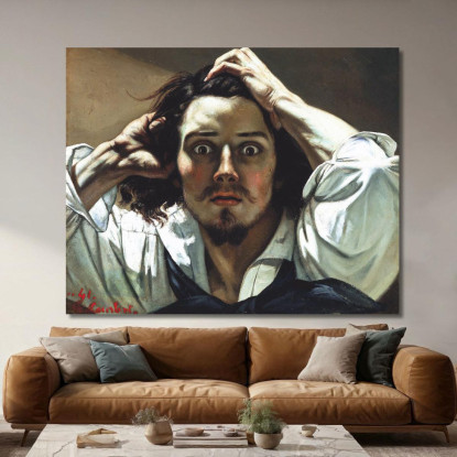 L'Uomo Disperato Gustave Courbet cg22 quadro stampato su tela