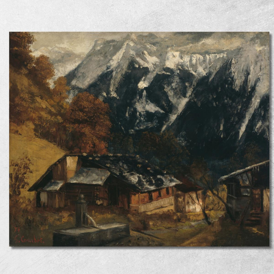 Una Scena Alpina Gustave Courbet cg34 quadro stampato su tela Una Scena Alpina Gustave Courbet cg34 quadro stampato su tela