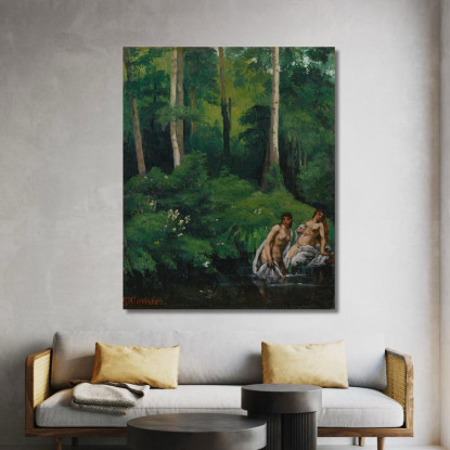 Bagnanti Nella Foresta Gustave Courbet cg38 quadro stampato su tela