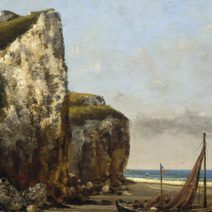 Spiaggia In Normandia Gustave Courbet cg41 quadro stampato su tela