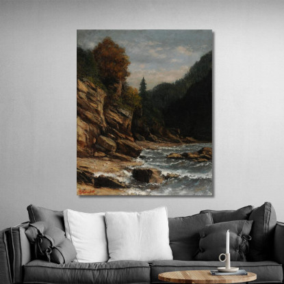 Rive Del Lago Di Ginevra Gustave Courbet cg47 quadro stampato su tela