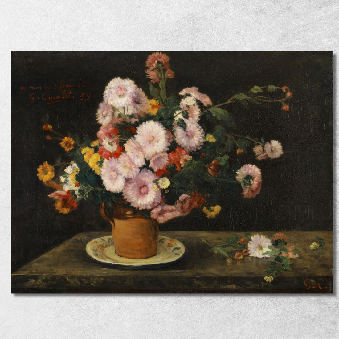 Mazzo Di Astri Gustave Courbet cg48 quadro stampato su tela Mazzo Di Astri Gustave Courbet cg48 quadro stampato su tela