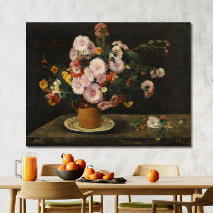 Mazzo Di Astri Gustave Courbet cg48 quadro stampato su tela