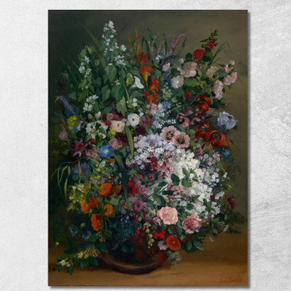 Mazzo Di Fiori In Un Vaso Gustave Courbet cg49 quadro stampato su tela