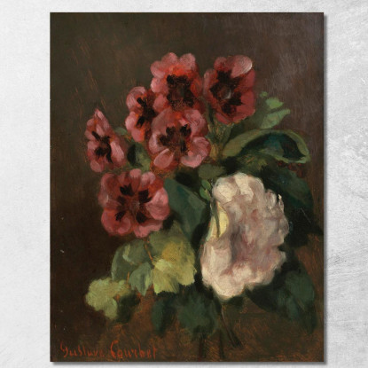 Mazzo Di Fiori Gustave Courbet cg50 quadro stampato su tela