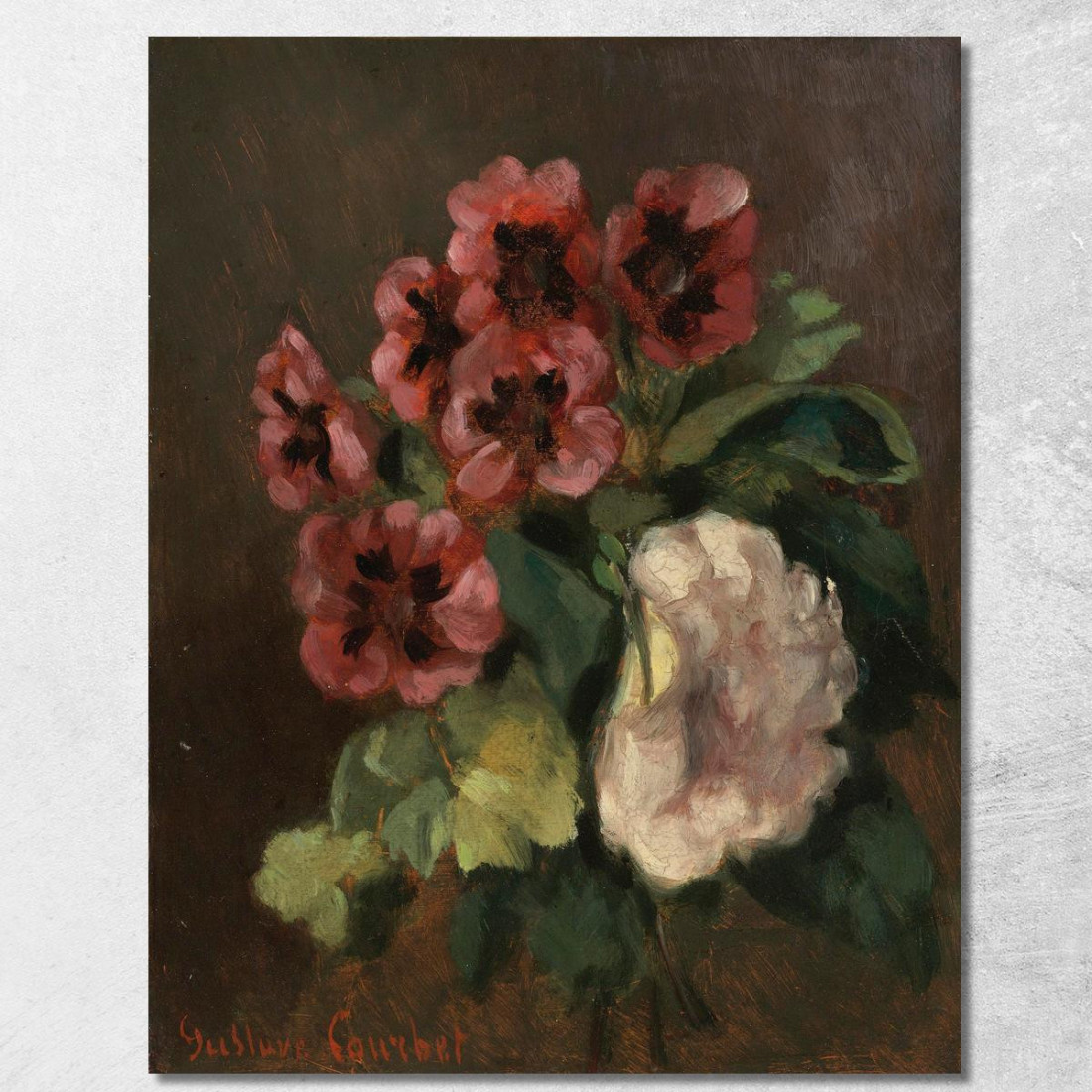 Mazzo Di Fiori Gustave Courbet cg50 quadro stampato su tela Mazzo Di Fiori Gustave Courbet cg50 quadro stampato su tela