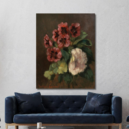 Mazzo Di Fiori Gustave Courbet cg50 quadro stampato su tela