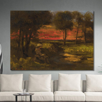 Filatrice Bretone Gustave Courbet cg51 quadro stampato su tela