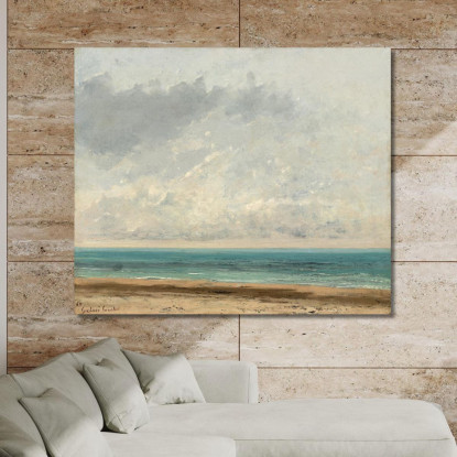 Mare Calmo Gustave Courbet cg52 quadro stampato su tela