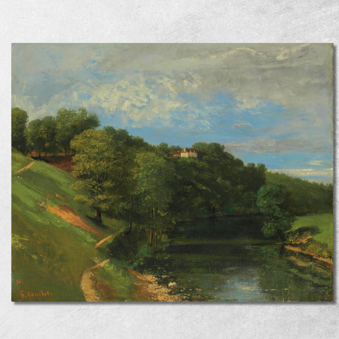Castello Vicino Al Fiume Gustave Courbet cg55 quadro stampato su tela Castello Vicino Al Fiume Gustave Courbet cg55 quadro stampato su tela