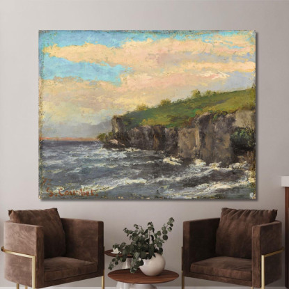 Scogliera Dall'Acqua Gustave Courbet cg57 quadro stampato su tela