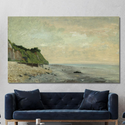 Scogliere Sulla Costa Del Mare Piccola Spiaggia Alba Gustave Courbet cg58 quadro stampato su tela