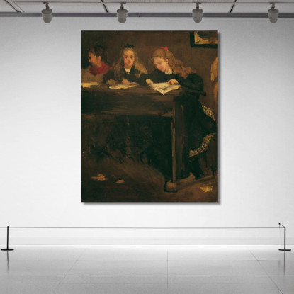 Tre Studentesse Gustave Courbet cg65 quadro stampato su tela