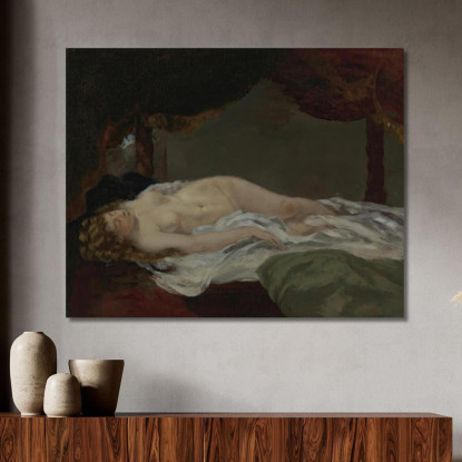 Donna Addormentata Gustave Courbet cg71 quadro stampato su tela