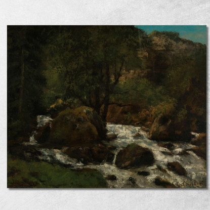 Ruscello Della Foresta Giura Gustave Courbet cg72 quadro stampato su tela