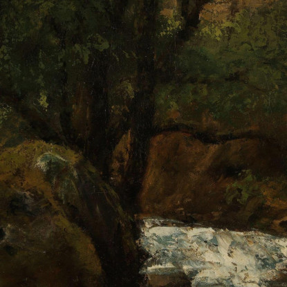 Ruscello Della Foresta Giura Gustave Courbet cg72 quadro stampato su tela