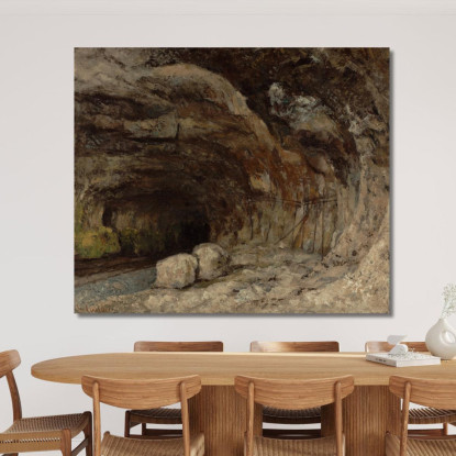 Grotta Di Sarrazine Vicino A Nans-Sous-Sainte-Anne Gustave Courbet cg74 quadro stampato su tela