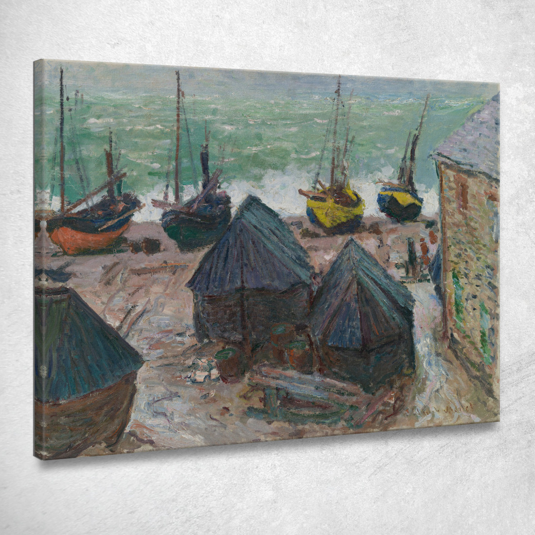 Barche Sulla Spiaggia Di Étretat Claude Monet mnt197 quadro stampato su tela