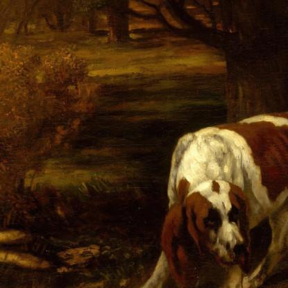 Cani Da Caccia Con Lepre Morta Gustave Courbet cg78 quadro stampato su tela