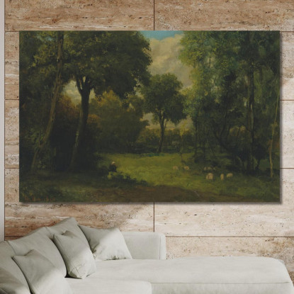 Il Pascolo Gustave Courbet cg84 quadro stampato su tela