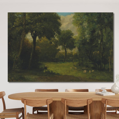 Il Pascolo Gustave Courbet cg84 quadro stampato su tela