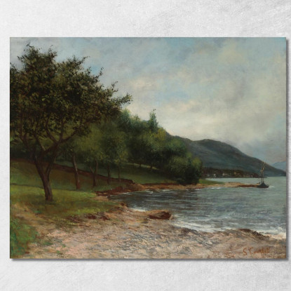 La Riva Del Lago Di Ginevra Gustave Courbet cg86 quadro stampato su tela