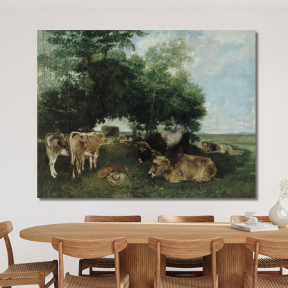 Un Pisolino Durante La Stagione Del Fieno Gustave Courbet cg87 quadro stampato su tela