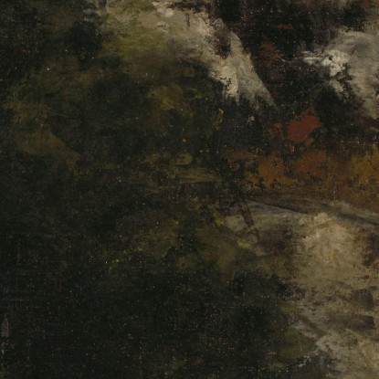 Paesaggio Con Scogliere Rocciose E Una Cascata Gustave Courbet cg94 quadro stampato su tela