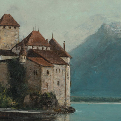 Castello Di Chillon Lago Di Ginevra Gustave Courbet cg99 quadro stampato su tela