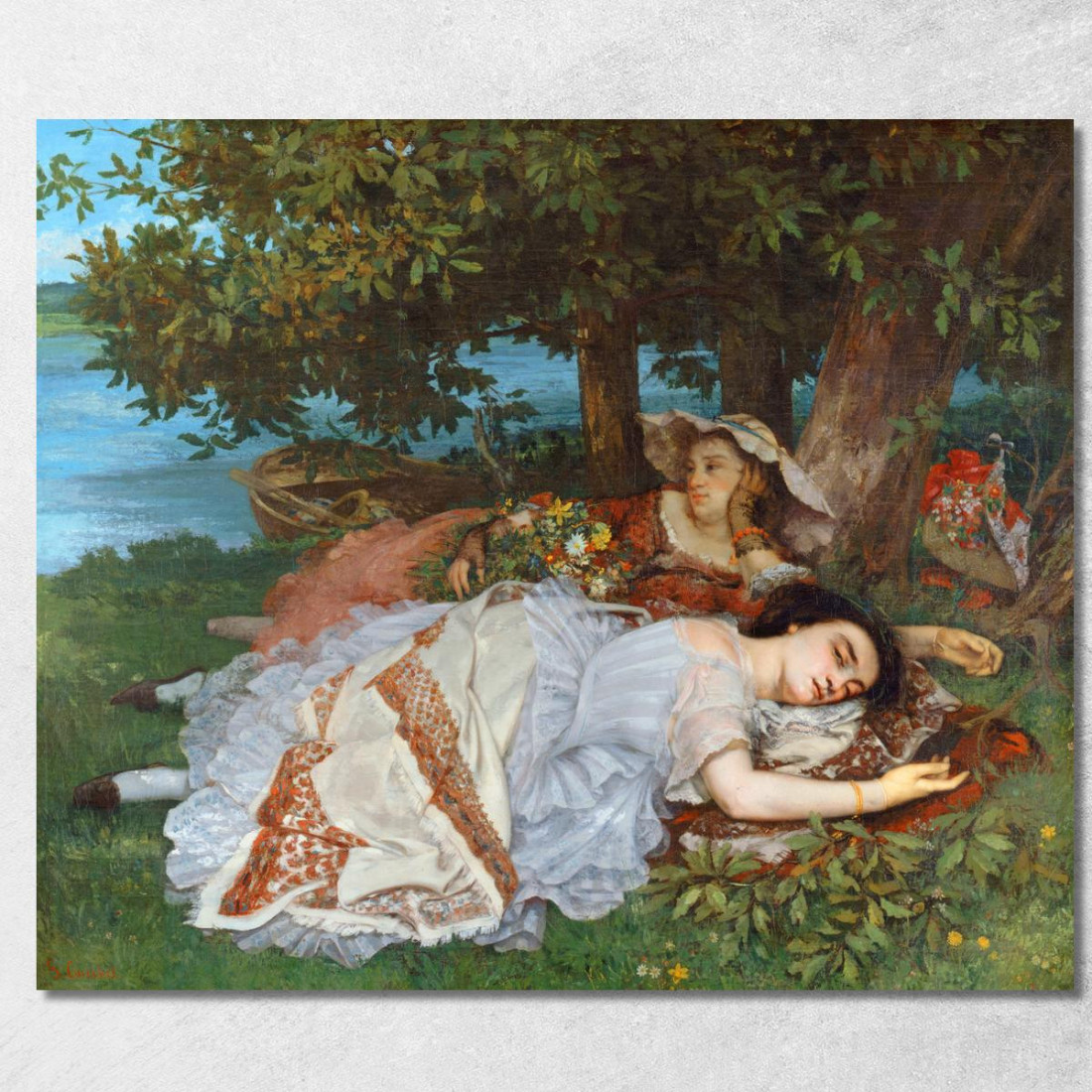 Le Signorine Delle Rive Della Senna Estate Gustave Courbet cg105 quadro stampato su tela Le Signorine Delle Rive Della Senna Estate Gustave Courbet cg105 quadro stampato su tela