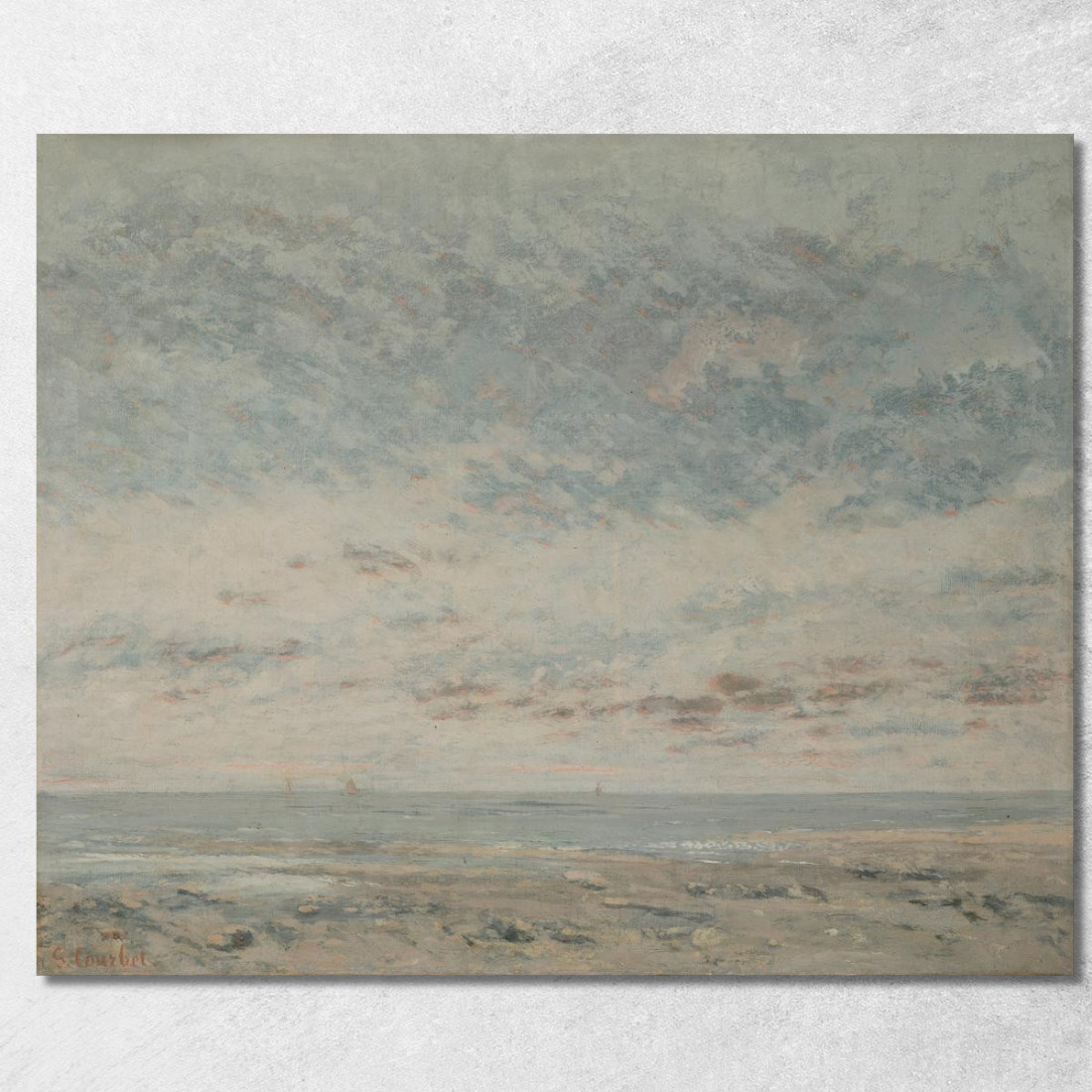 Bassa Marea A Trouville Gustave Courbet cg110 quadro stampato su tela Bassa Marea A Trouville Gustave Courbet cg110 quadro stampato su tela