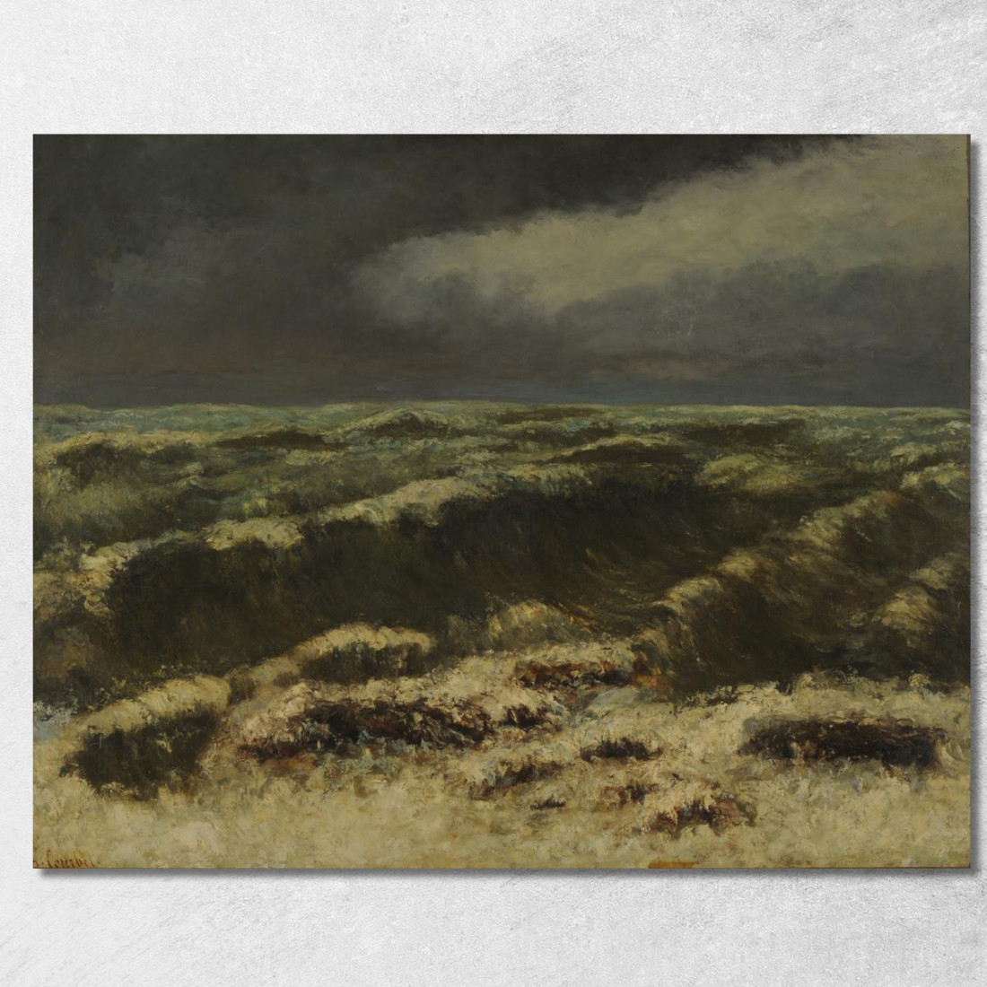 Mare In Tempesta Gustave Courbet cg117 quadro stampato su tela Mare In Tempesta Gustave Courbet cg117 quadro stampato su tela