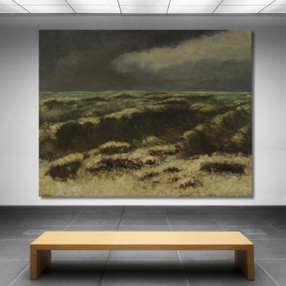 Mare In Tempesta Gustave Courbet cg117 quadro stampato su tela