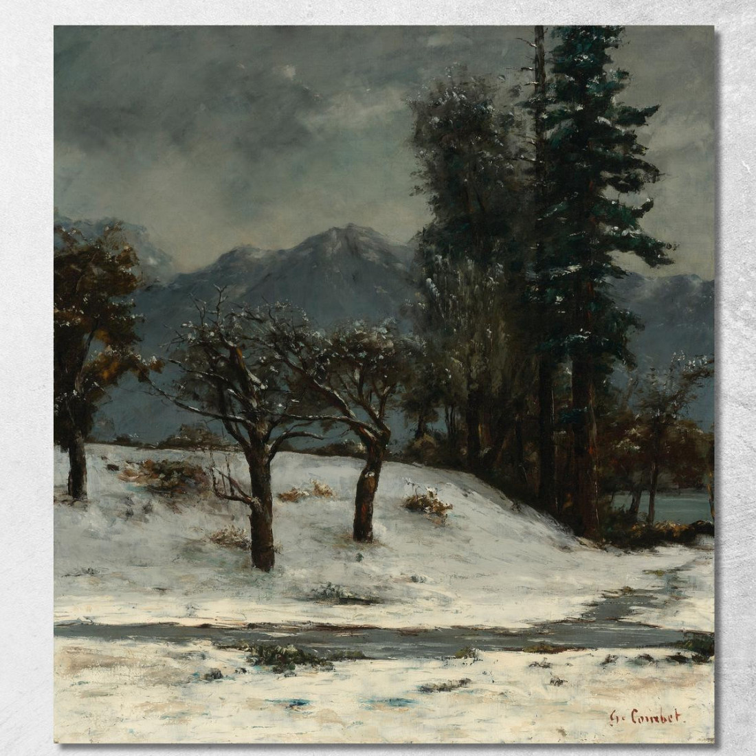 Nevicare Gustave Courbet cg120 quadro stampato su tela Nevicare Gustave Courbet cg120 quadro stampato su tela