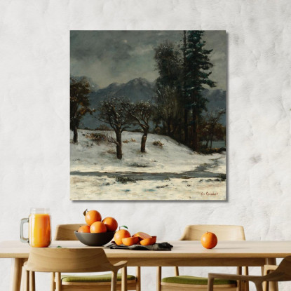 Nevicare Gustave Courbet cg120 quadro stampato su tela